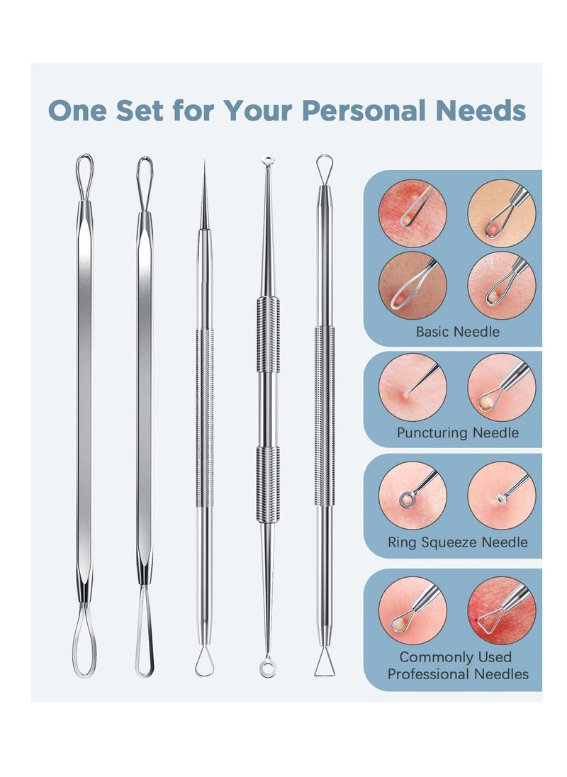 Bestope - Bestope Blackhead Remover Tool, Pimple Popper Tool Kit, Blackhead Extractor Tool for Face, Extractor Tool for Comedone Zit Acne Whitehead Blemish, Stainless Steel Extraction Tools - Image 1