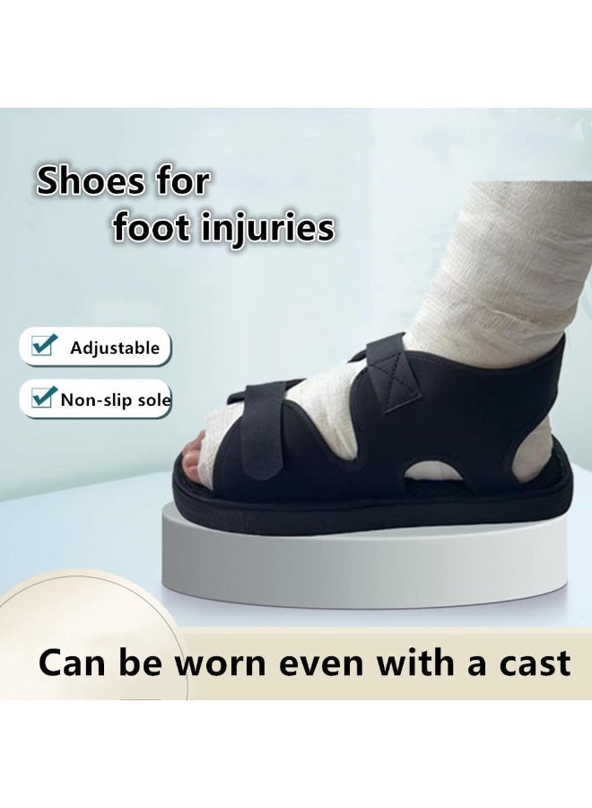 OSHIMA Post-Op Shoe, Broken Toe Open Walking Shoe, Surgical Walking Cast Boot for Broken Foot Or Toe, Adjustable Straps Post Surgery Brace Foot for Fracture Recovery for Left or Right (M) - Image 2