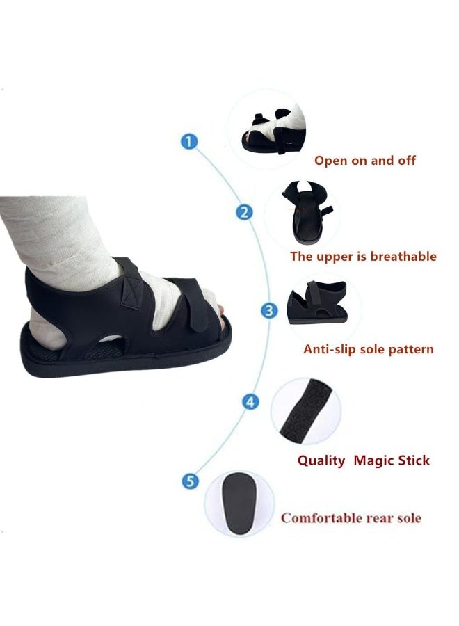 OSHIMA Post-Op Shoe, Broken Toe Open Walking Shoe, Surgical Walking Cast Boot for Broken Foot Or Toe, Adjustable Straps Post Surgery Brace Foot for Fracture Recovery for Left or Right (M) - Image 5