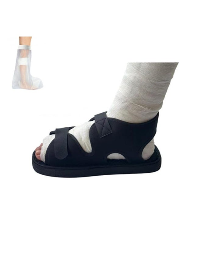 OSHIMA Post-Op Shoe, Broken Toe Open Walking Shoe, Surgical Walking Cast Boot for Broken Foot Or Toe, Adjustable Straps Post Surgery Brace Foot for Fracture Recovery for Left or Right (M) - Image 1