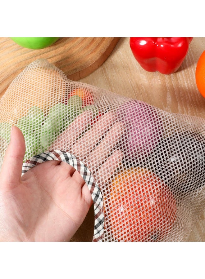 Bluejw 4PCS Grocery Bags, Shopping Bag, Reusable Hanging Storage Mesh Bags Durable & Strong Fruit and Vegetable Mesh Bags/Pulling resistance Storage Tote Bags for Garlics, Potatoes, Onions - Image 4