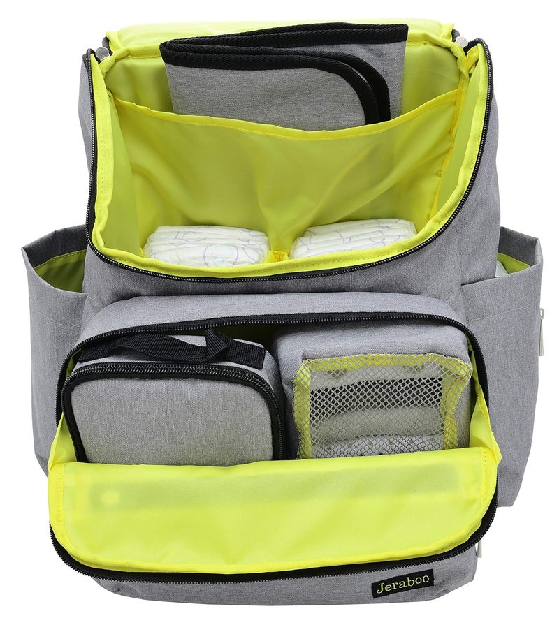 Jeraboo Diaper Backpack for Mom and Dad  Stylish Designer Diaper Bag for Women and Men Boys and Girls  Baby Bookbag Includes Changing Pad Large Roomy Pockets Insulated Pouch  Great For Travel - Image 4