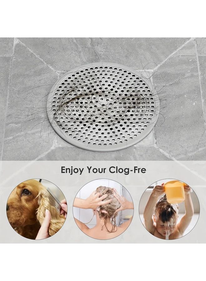 Stainless Steel Round Shower Drain Cover With Silicone Edge For Bathroom Kitchen Sink Silvery - Image 2