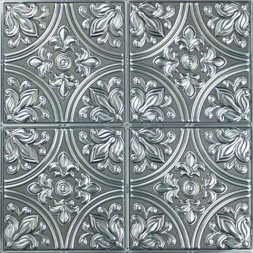 RoomMates TIL4624FLT StickTiles Silver Tin Peel and Stick Tile - Image 1