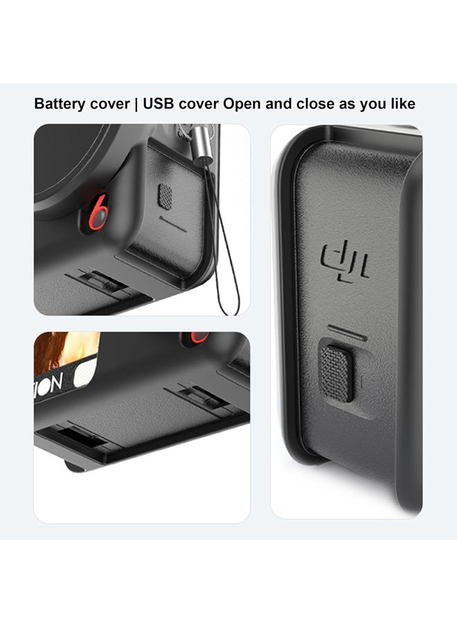 سجيت حافظة سيليكون لكاميرا DJI Action 6، مع واقيات شاشة وأغطية عدسة، مجموعة إكسسوارات كاملة للحماية - Image 5