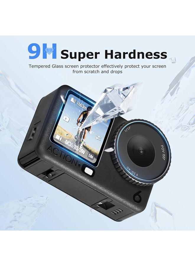 سجيت حافظة سيليكون لكاميرا DJI Action 6، مع واقيات شاشة وأغطية عدسة، مجموعة إكسسوارات كاملة للحماية - Image 4