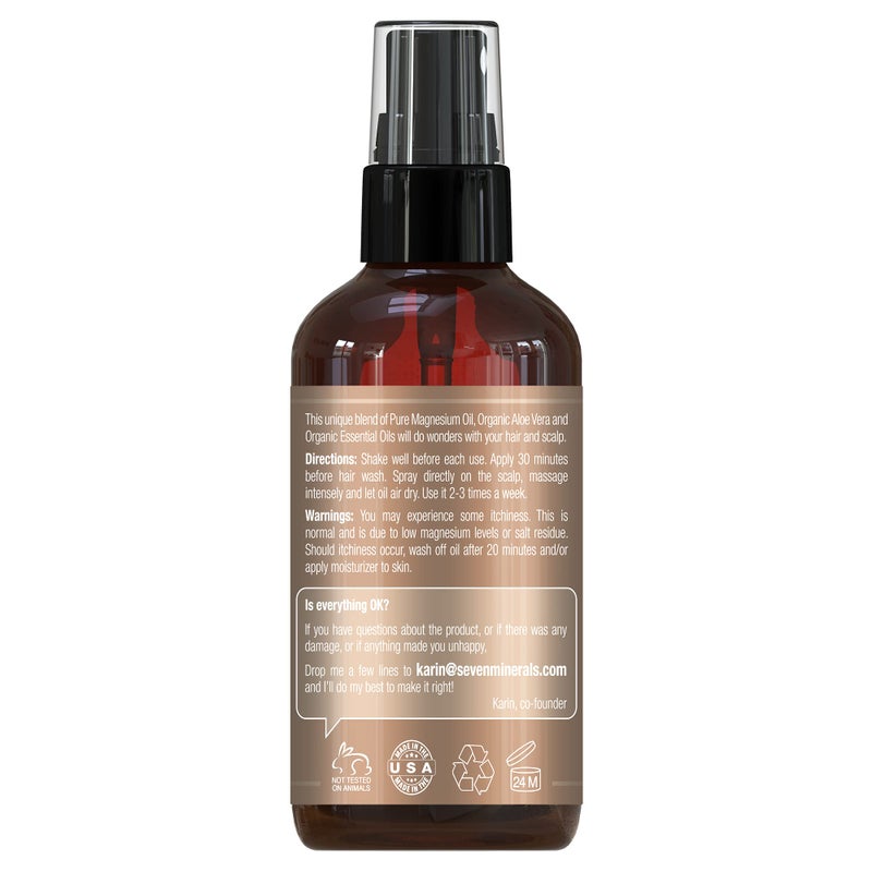 Seven Minerals Anti-hair Loss Treatment - Magnesium Spray for Men and Women | Made in USA - 100 Percent Natural and Organic | eBook Included (New) - Image 3