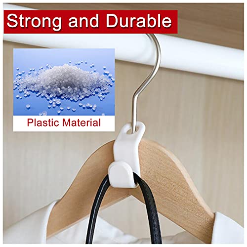 Andiker 40Pcs Clothes Hanger Connector Hooks, Plastic Mini Closet Hanger Organizer, Space Saving Cascading Connection Hooks for Clothes Hangers, White - Image 4