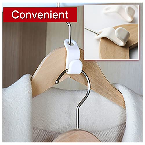 Andiker 40Pcs Clothes Hanger Connector Hooks, Plastic Mini Closet Hanger Organizer, Space Saving Cascading Connection Hooks for Clothes Hangers, White - Image 3