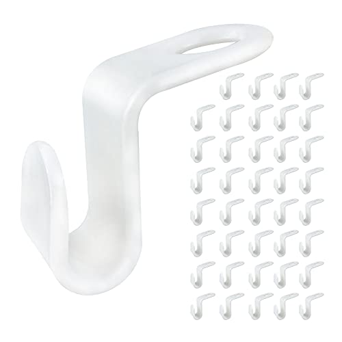 Andiker 40Pcs Clothes Hanger Connector Hooks, Plastic Mini Closet Hanger Organizer, Space Saving Cascading Connection Hooks for Clothes Hangers, White - Image 1