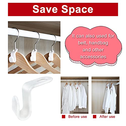 Andiker 40Pcs Clothes Hanger Connector Hooks, Plastic Mini Closet Hanger Organizer, Space Saving Cascading Connection Hooks for Clothes Hangers, White - Image 2
