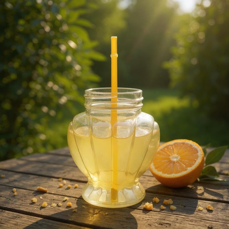 B&D Glass Mason Jar Tumbler with Straw Lid - 450ml - Image 1