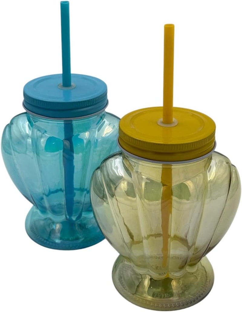 B&D Glass Mason Jar Tumbler with Straw Lid - 450ml - Image 5