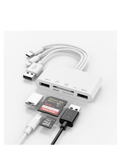 Kiboule 5-in-1 Memory Card Reader, USB OTG Adapter & SD Card Reader for i-Phone/i-Pad, USB C and USB A Devices with Micro SD & SD Card Slots, Supports SD/Micro SD/SDHC/SDXC/MMC  - Image 1