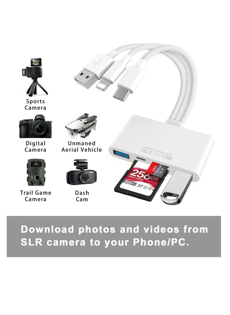 Kiboule - 5-in-1 Memory Card Reader, USB OTG Adapter & SD Card Reader for i-Phone/i-Pad, USB C and USB A Devices with Micro SD & SD Card Slots, Supports SD/Micro SD/SDHC/SDXC/MMC - Image 1