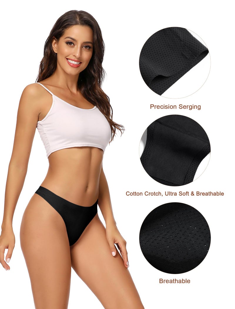 voenxe Women Bikini Underwear,Seamless Breathable Ladies Panties,No Show Comfortable Briefs Undies for Women,Hipster,5-Pack - Image 3