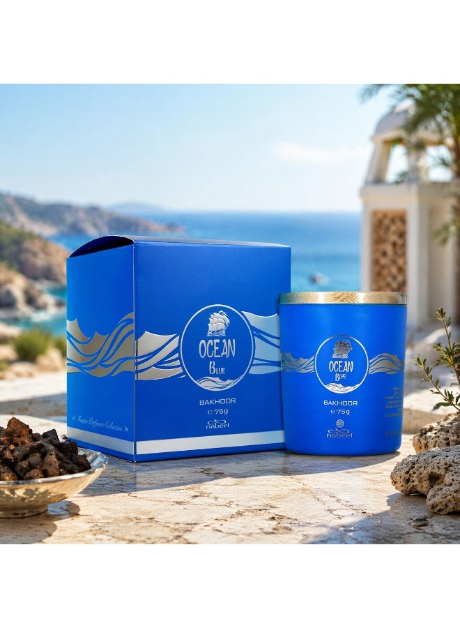 Nabeel Ocean Blue Bakhoor 75g – Long Lasting Fresh Aquatic Arabic Incense for Home & Majlis - Image 3