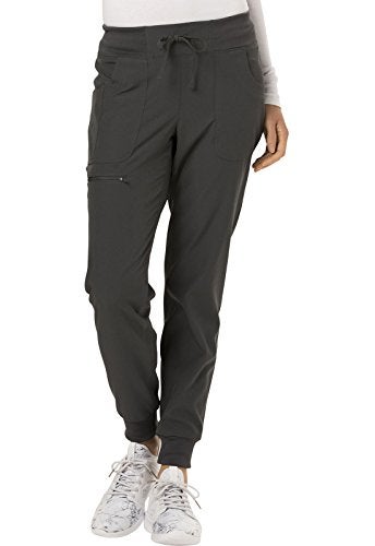 HeartSoul Women's Medical Scrub Jogger Pants Contemporary fit Drawstring Waistband Jogger with 5 Pockets - HS030P, XS Petite, Pewter - Image 3
