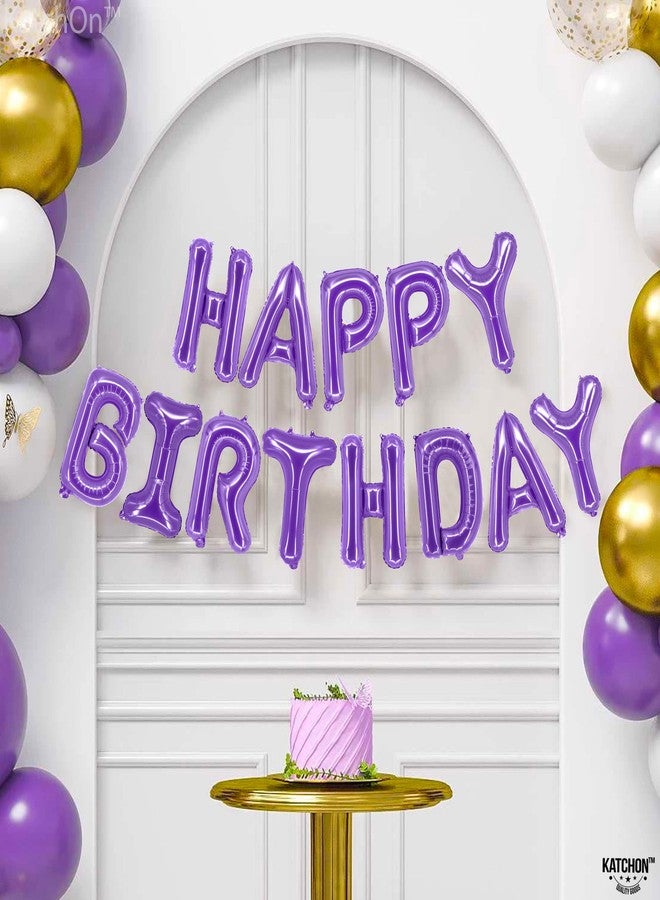KatchOn, Purple Happy Birthday Balloons - 16 Inch, Helium Supported | Foil Happy Birthday Balloons for Purple Birthday Decorations | happy birthday Balloon Banner, Unicorn Birthday Decorations - Image 4
