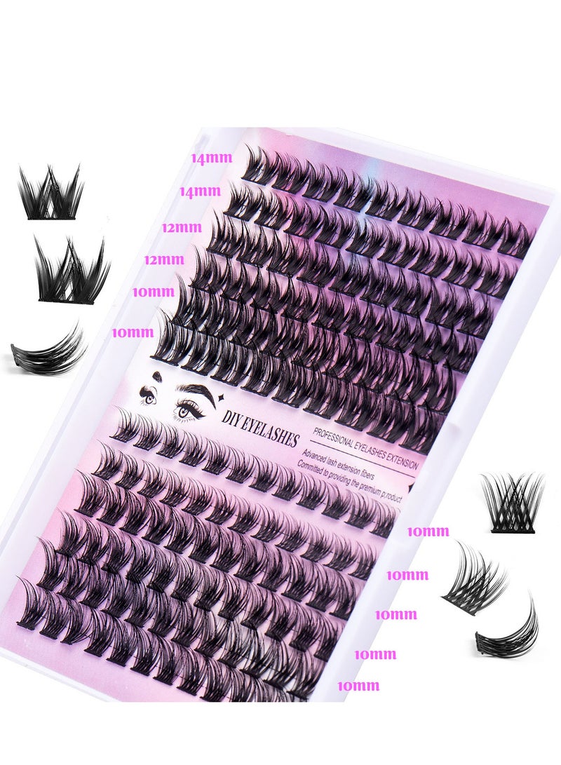 GUDOO 126 Pack Lashes Extension Kit Lash Cluster with Waterproof Lash Bond and Seal and Cluster Lash Tweezers and Lash Brush Wispy Cluster Lashes DIY Eyelashes Extension Kit - Image 4