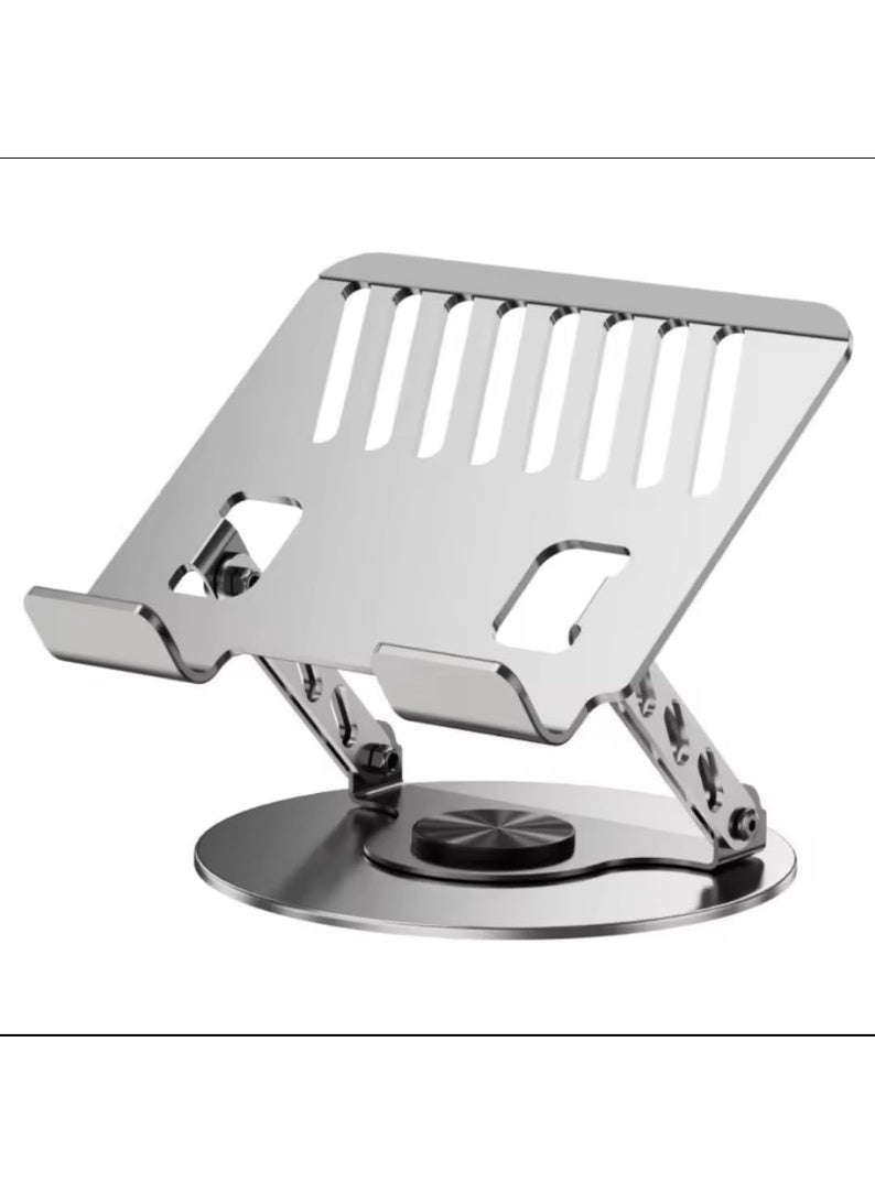 Metal Laptop Stand with 360 Degree Rotating Base, Adjustable Height, Comfortable to Relieve Neck and Shoulder Strain, Stable and Non-Slip Base, Suitable for All Devices up to 17 Inch - Image 1