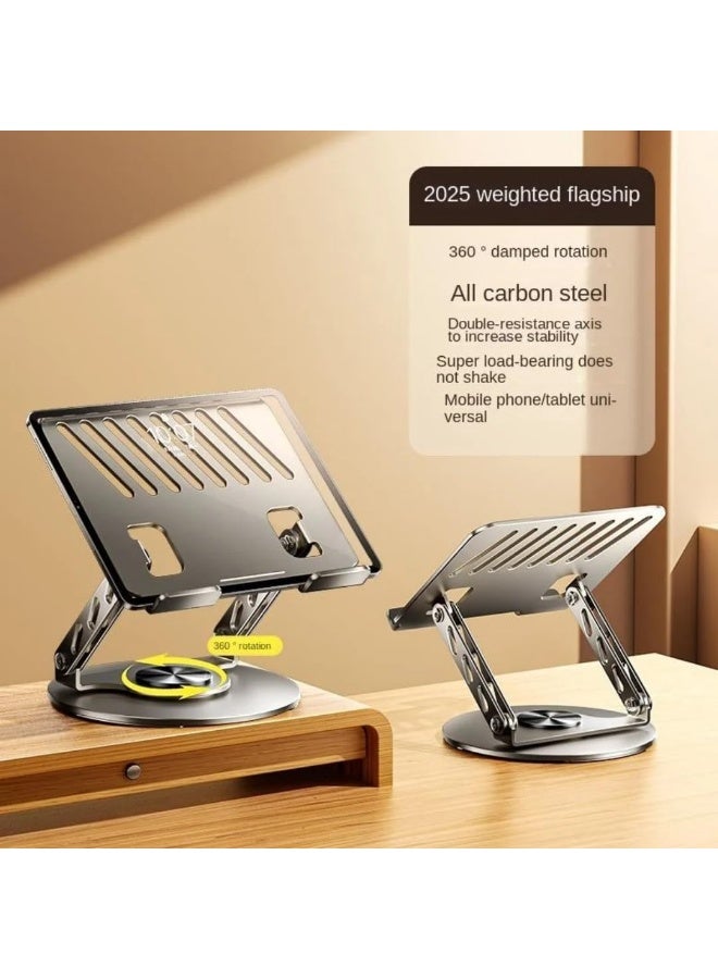 Metal Laptop Stand with 360 Degree Rotating Base, Adjustable Height, Comfortable to Relieve Neck and Shoulder Strain, Stable and Non-Slip Base, Suitable for All Devices up to 17 Inch - Image 3