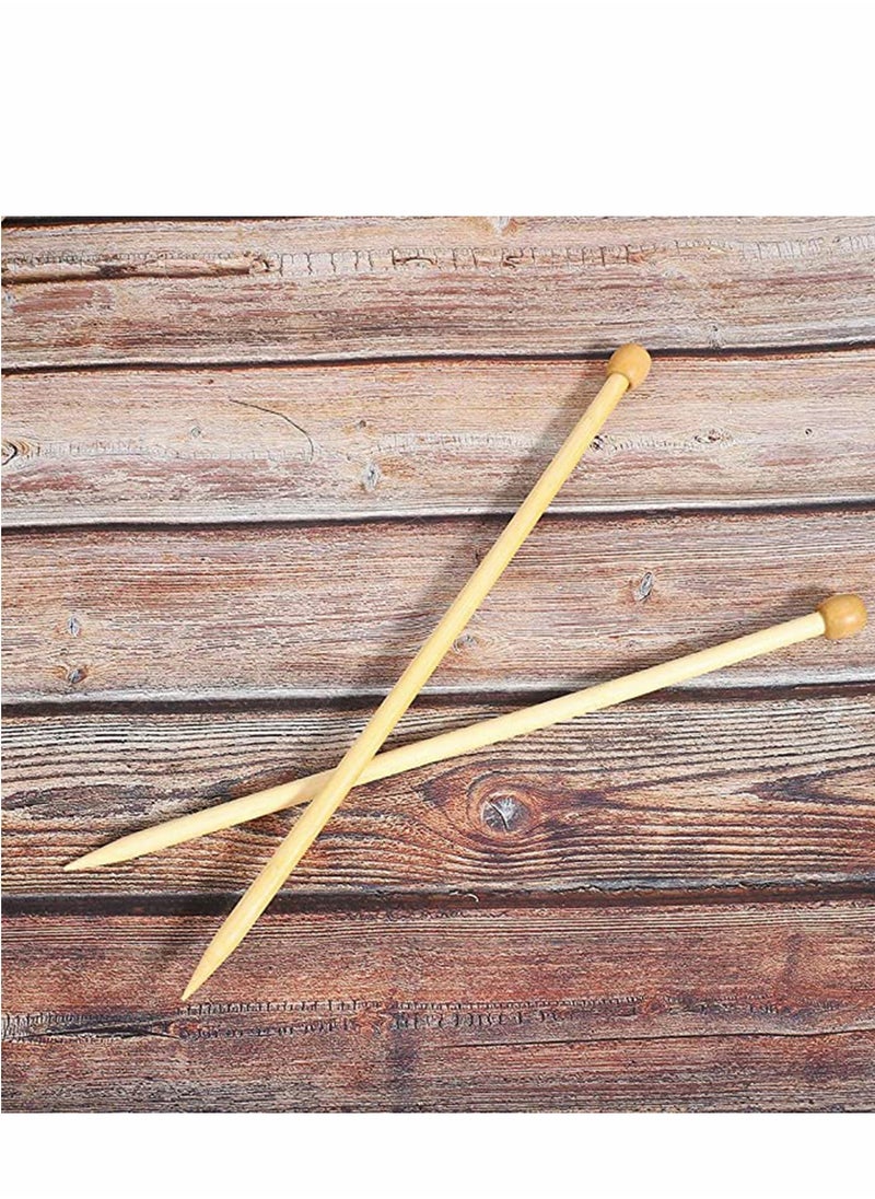Portable Wooden Knitting Needles for DIY Projects 2Pcs Single Point Weaving Tools Ideal for Sweaters and Scarves