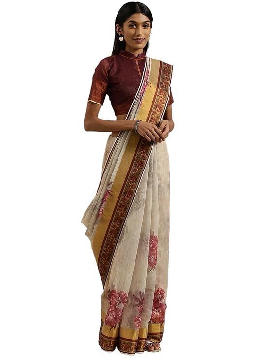 HEMOVIA Pure Fancy Floral Digital Print Saree Banarasi Digital Saree Rich Pallu Design Woven Trendy Special Occassion Wear With Unstitched Blouse Digital latest sadi 2025 Sari Sale (KHUSHI3053) - Image 1