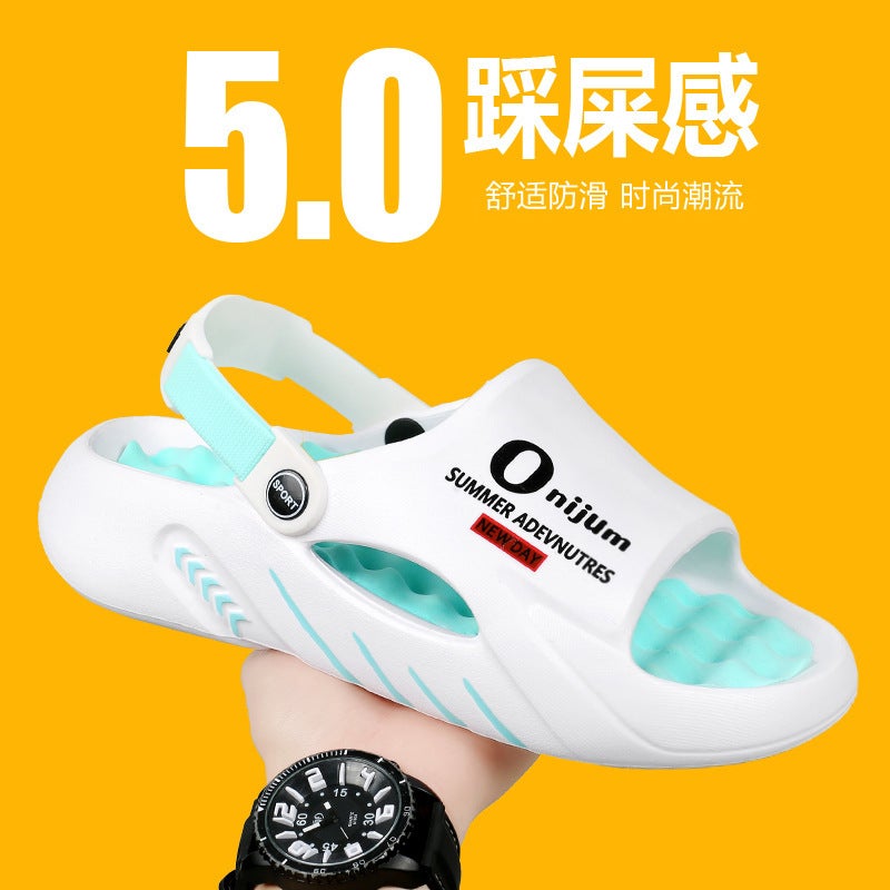 Coconut Sandals and Slippers Men's Summer Non-Slip Wear-Resistant Exterior Stomping Feeling Cyber Celebrous Sandals Driving Dual-Use plus size Hole Shoes - Image 3