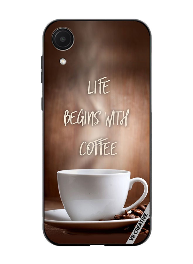 VR CREATIVE Protective Case Cover For Samsung Galaxy A03 Core Life Begins with Coffee Design Multicolour - Image 1
