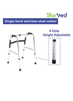 STARMED StarMed Stainless steel Single Bend Walker, Adjustable Height, Lightweight Walking Support, button bend…  - Image 2