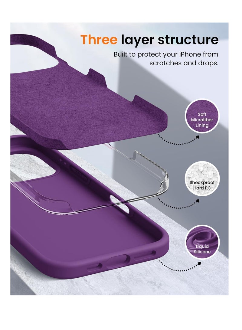 Compatible with iPhone 16 Pro Max 6.9-inch Case, Premium Liquid Silicone Case, Full Body Protective Cover, Shockproof, Slim Phone Case, Anti-Scratch Soft Microfiber Lining - Violet  - Image 5