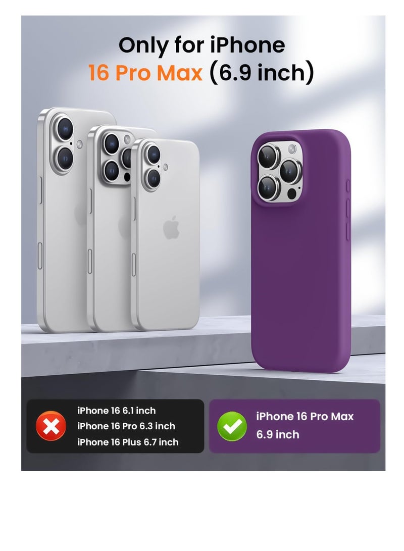 Compatible with iPhone 16 Pro Max 6.9-inch Case, Premium Liquid Silicone Case, Full Body Protective Cover, Shockproof, Slim Phone Case, Anti-Scratch Soft Microfiber Lining - Violet  - Image 4