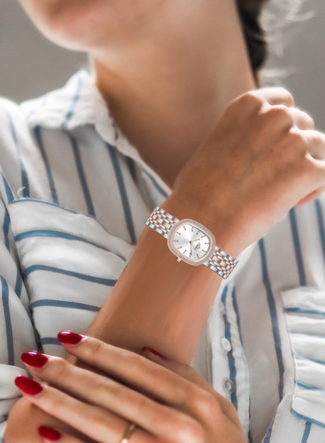 MARTINI Embellished Ovale Silver Dial Analog Watch - Image 2