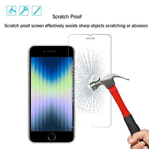 Ailun Screen Protector for iPhone SE 2020 2nd/2022 3rd Generation, 4.7-Inch Tempered Glass 0.25mm Case Friendly 3 Pack Clear - Image 3