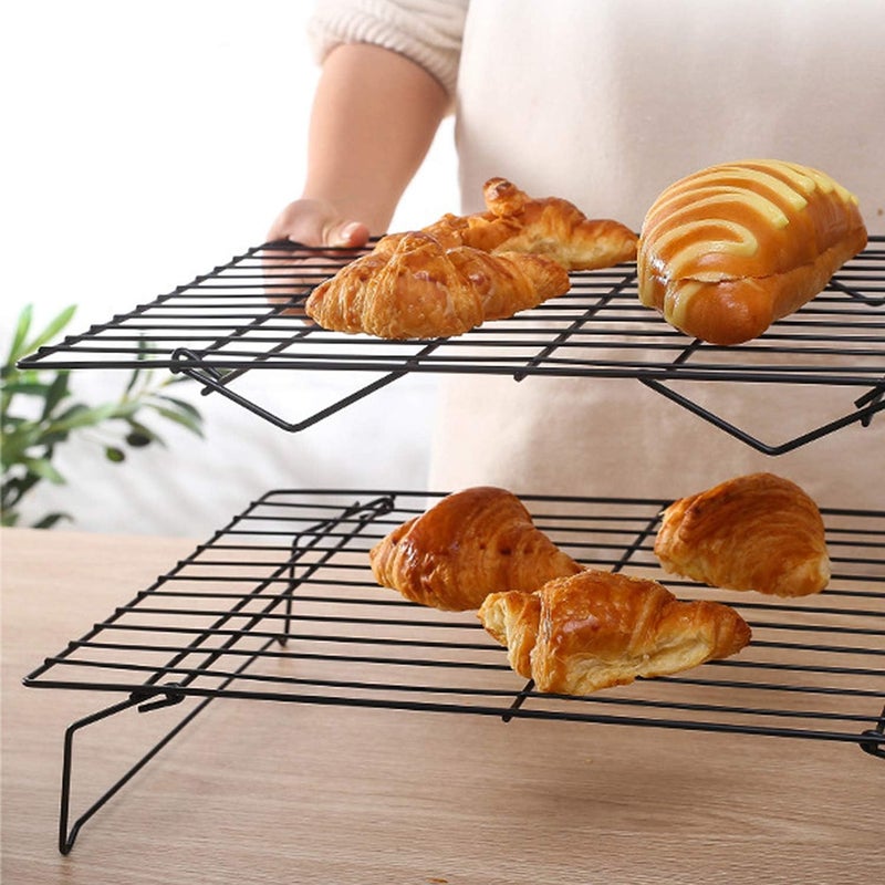 Lainrrew Cooling Rack, 3 Tier Stackable Stainless Steel Wire Baking Rack for Cooking Roasting Cooling, Collapsible & Foldable, Dishwasher & Oven Safe - Image 4