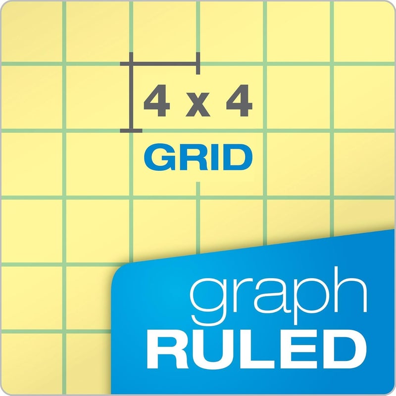 Ampad Gold Fibre Premium-Weight Graph Pad, 8-1/2" x 11-3/4", Graph Rule (4 x 4 Quad Grid), Canary, 50 Sheets Per Pad (22-143) - Image 2