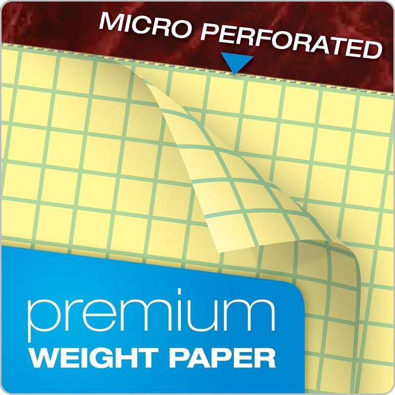 Ampad Gold Fibre Premium-Weight Graph Pad, 8-1/2" x 11-3/4", Graph Rule (4 x 4 Quad Grid), Canary, 50 Sheets Per Pad (22-143) - Image 4