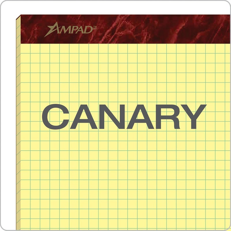 Ampad Gold Fibre Premium-Weight Graph Pad, 8-1/2" x 11-3/4", Graph Rule (4 x 4 Quad Grid), Canary, 50 Sheets Per Pad (22-143) - Image 5