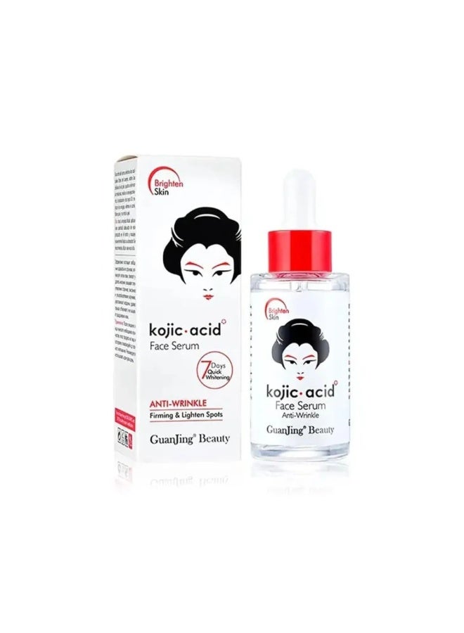 GUANJING سيروم وجه حمض الكوجيك 40 مل مضاد للتجاعيد وشد البشرة وتفتيح البقع سيروم للوجه لتقليل الخطوط الدقيقة والبقع الداكنة لتفتيح الوجه للنساء والرجال - Image 1
