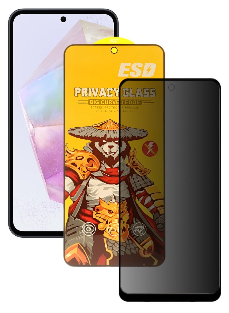 ESD Tempered Dustproof Privacy Glass Screen Protector Compatible For Samsung Galaxy A35 5G - Image 1