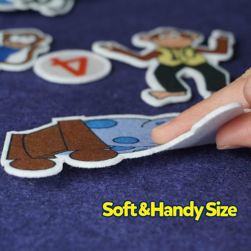 CHEFAN Felt-Board for Toddler, Flannel Board Stories for Preschool Activities, 4 Sets Felt Storytelling Board, Five Little Monkeys, Five Speckled Frogs, Felt Pieces - Image 5