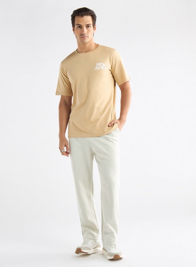 Splash FAV Typographic Print T-shirt with Crew Neck and Short Sleeves - Image 2