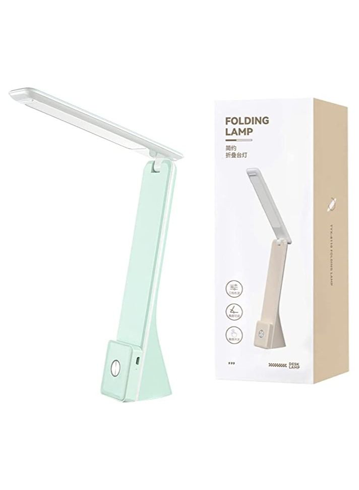 SYOSI LED Desk Lamp, Cordless Lamp with 3 Lighting Modes, Rechargeable Reading Lamp with Adjustable Arm USB, Foldable Eye Caring Table Light for Home Office Study Dormitory Bedroom Study Light (Green) - Image 3
