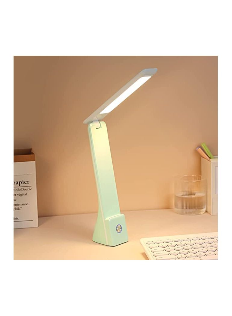 SYOSI LED Desk Lamp, Cordless Lamp with 3 Lighting Modes, Rechargeable Reading Lamp with Adjustable Arm USB, Foldable Eye Caring Table Light for Home Office Study Dormitory Bedroom Study Light (Green) - Image 1