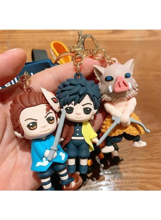 Demon Slayer x DCMJ Demon Slayer cartoon keychain figurines, schoolbag pendants, car key pendants, bag pendants, keychains - Image 2