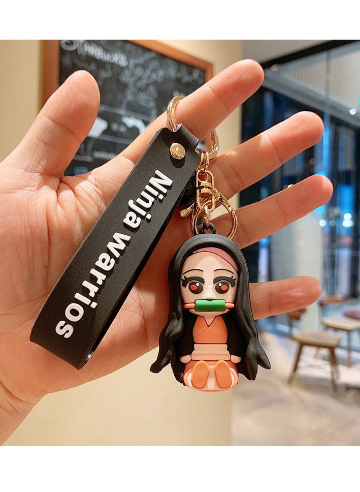 Demon Slayer x DCMJ Demon Slayer cartoon keychain figurines, schoolbag pendants, car key pendants, bag pendants, keychains - Image 1