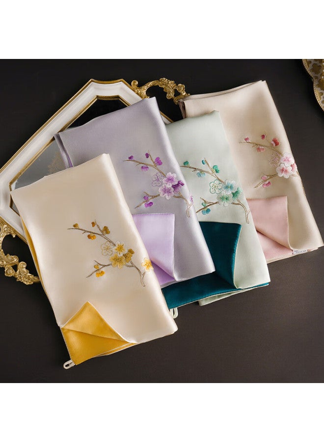 Hang Silk House Hangsi Mansion Suzhou Embroidery Silk Scarf Women Mulberry Silk Shawl Scarf For Wife Mother's Birthday Mother's Day Gift Champagne - Image 5