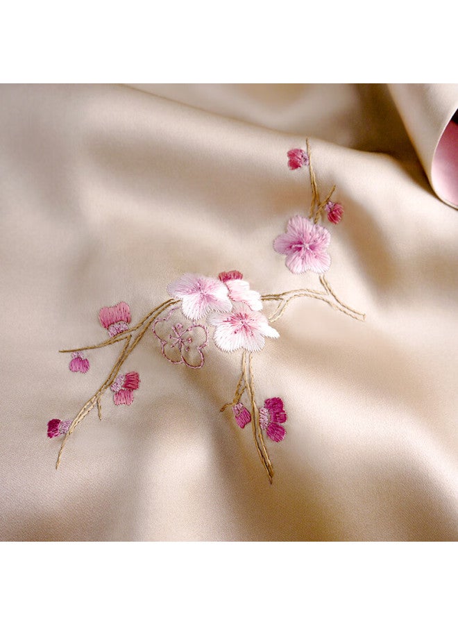 Hang Silk House Hangsi Mansion Suzhou Embroidery Silk Scarf Women Mulberry Silk Shawl Scarf For Wife Mother's Birthday Mother's Day Gift Champagne - Image 2