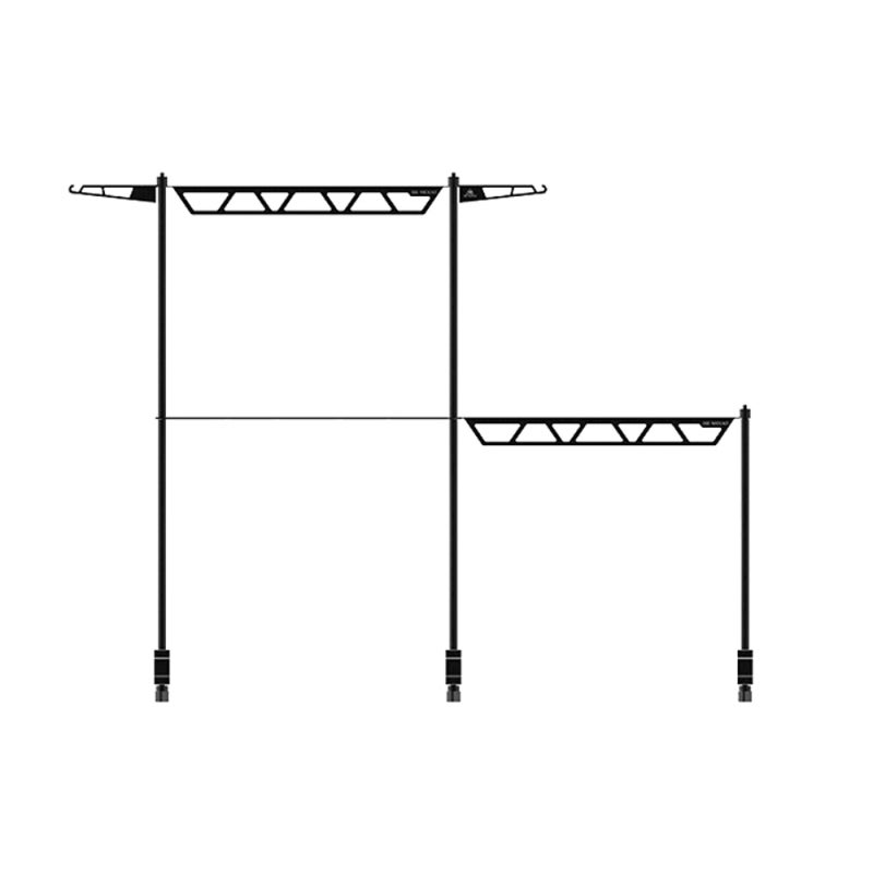 Multifunctional Desk-Mounted Camping Detachable Lamp Holder Practical High Strength Metal Black Outdoor Hiking Storage Rack Light Bracket Drying Rack Hung Shelf With Hook - Image 1